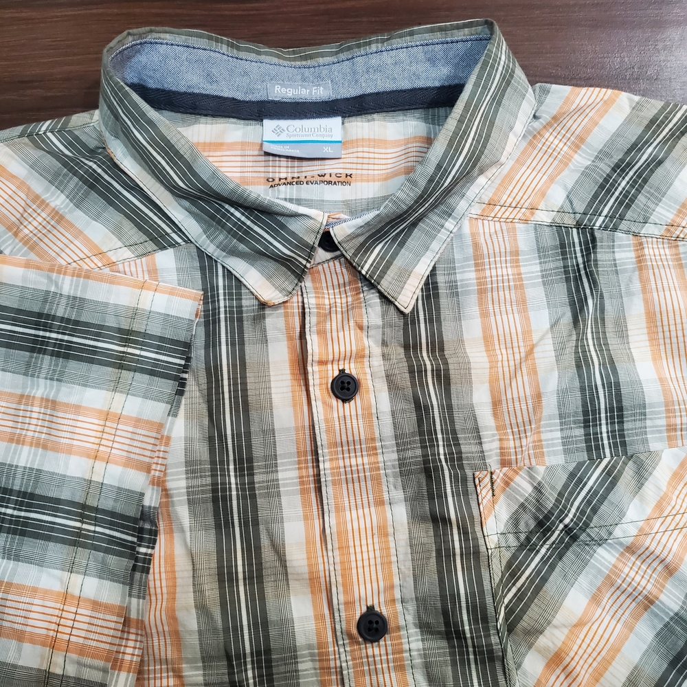 Columbia Omni-Wick Plaid Button Down Shirt Men XL